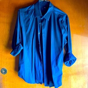 Very nice navy blue button down by Theory